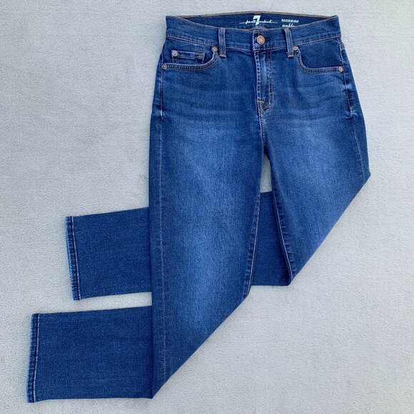 7 For All Mankind Roxanne Ankle Mid Rise Jeans Sz27 - Picture 2 of 15